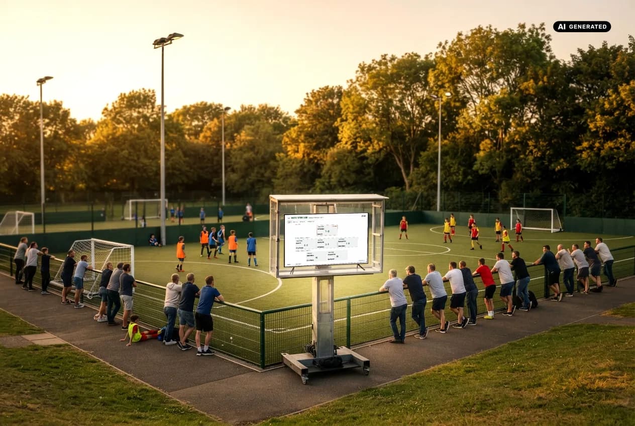 Recreación de un club de fútbol con el Display de ClubScore en una TV