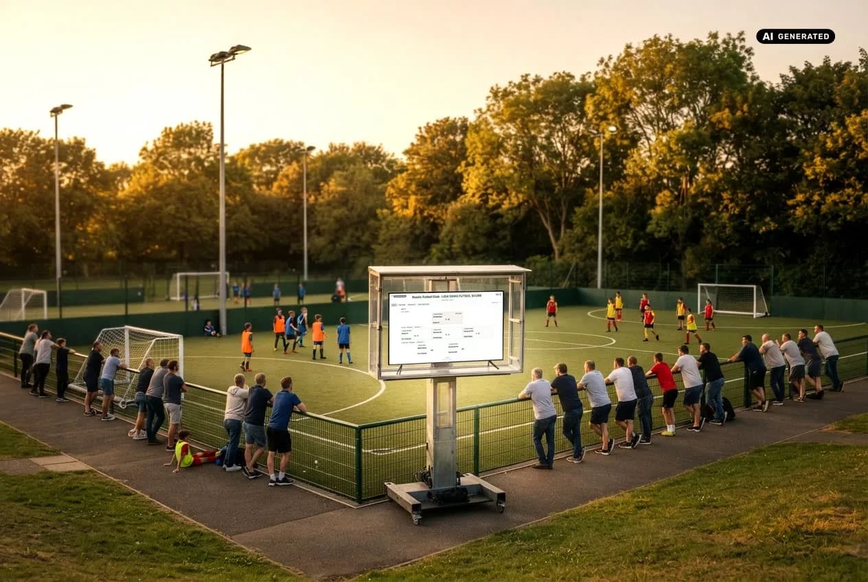 Recreación de un club de fútbol con el Display de ClubScore en una TV